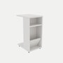 Hanah Home Mesa Auxiliar Filinta, Estilo Escandinavo, Mesita Moderna Blanca, 30x63x40cm, Ideal Salón y Dormitorio